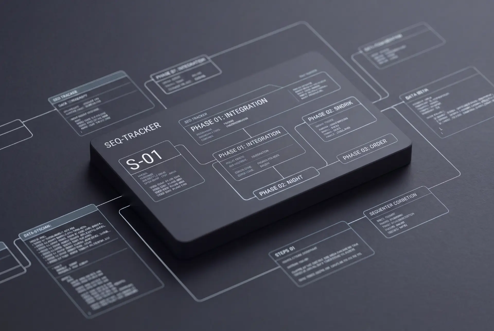 Enterprise delivery-plan interface rendered on a dark technical slab.